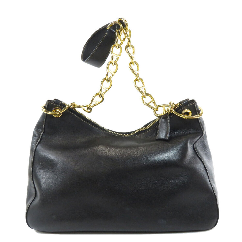 Prada prominent strap shoulder bag chain Black hobo